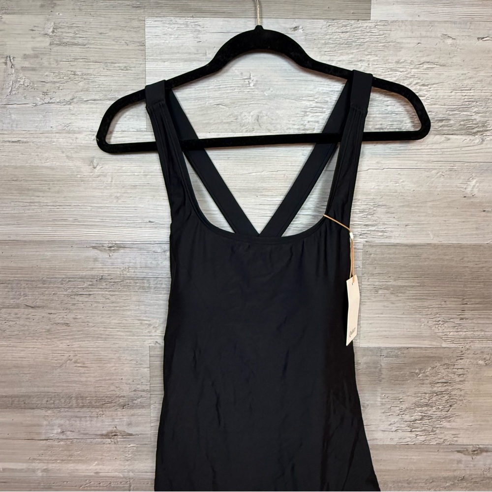 Quince Italian Cross-Back One-Piece Swimsuit - Black - Size L - NWT - Picture 12 of 16